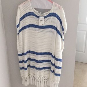 NWT Lightweight Poncho with Fringe
